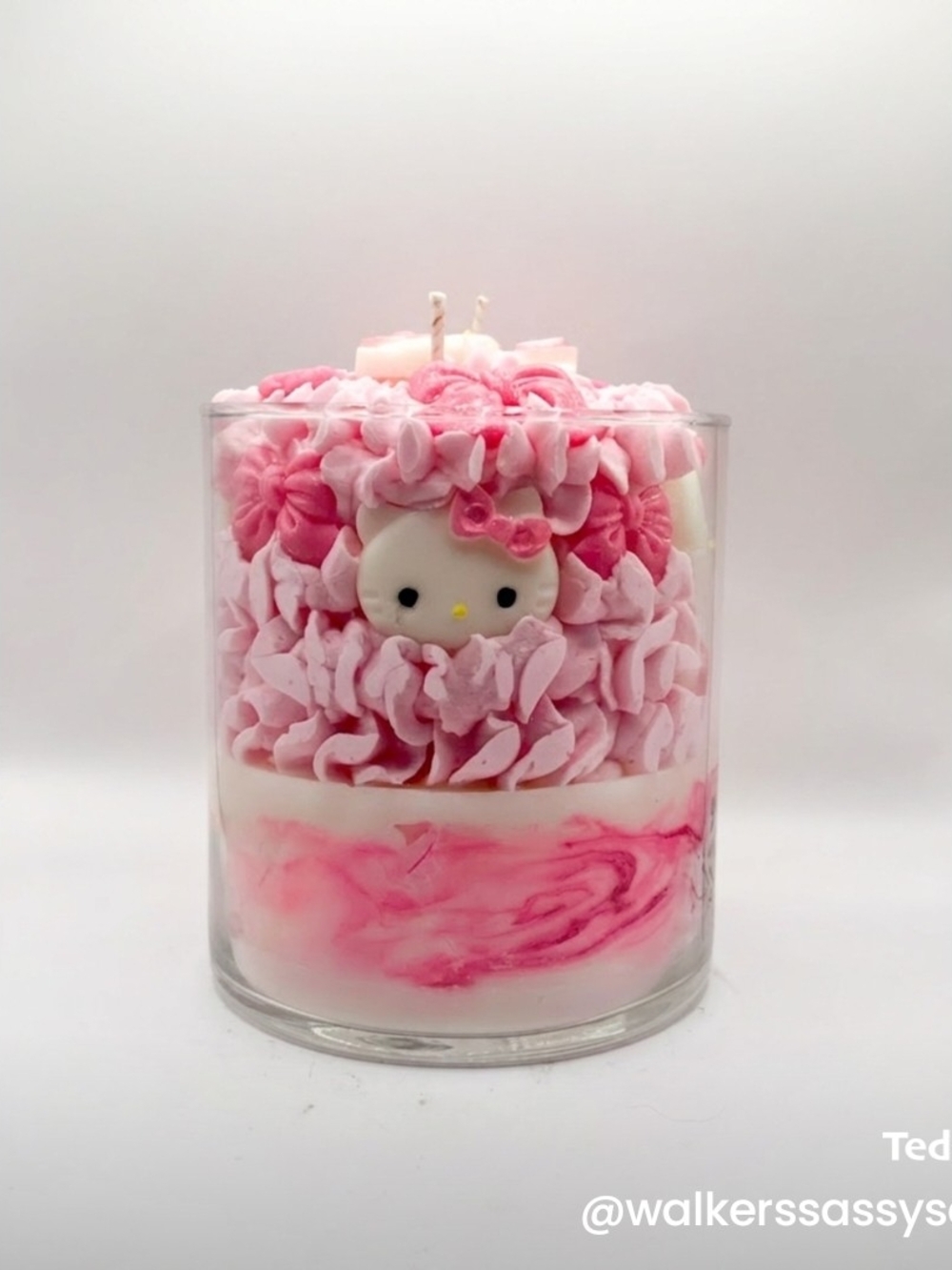 Hand Crafted Pink & White Watermelon Lemonade Decorative Candle - Picture 2 of 4